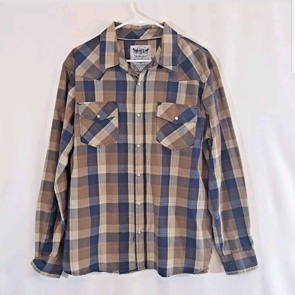Men's Levi's Plaid Pearl Snap Button Up